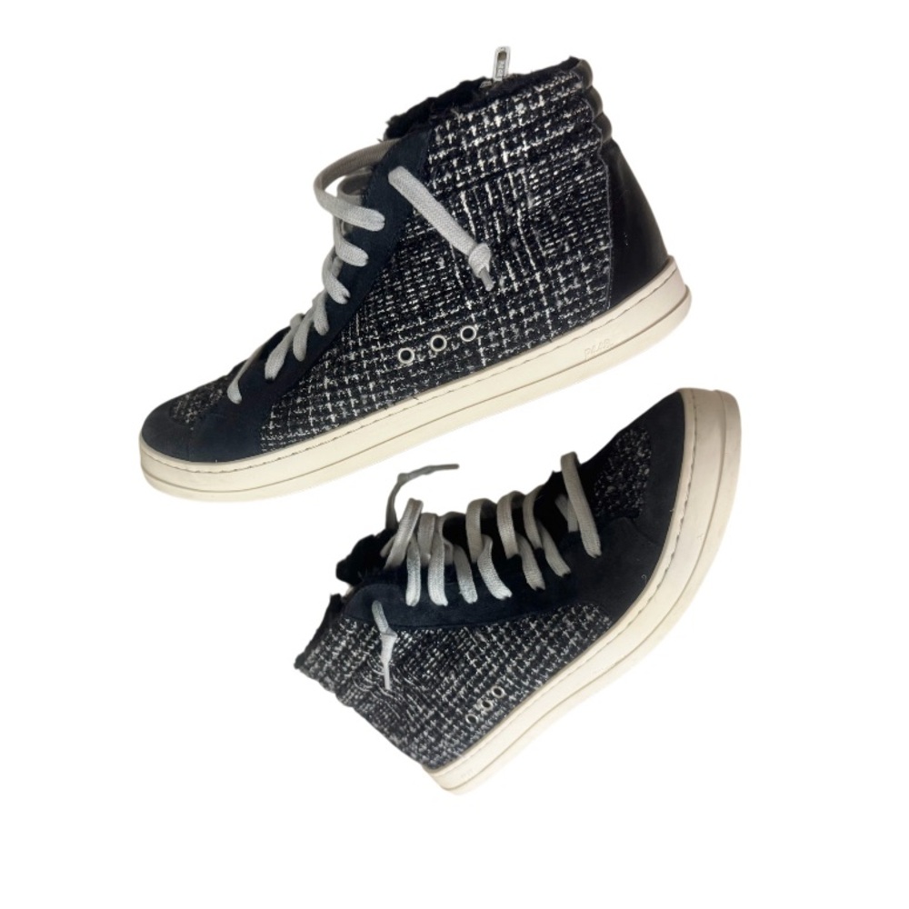 P448 from Bloomingdale’s skate faux fur suede trim high top sneakers size 40 9.5 - Picture 10 of 16